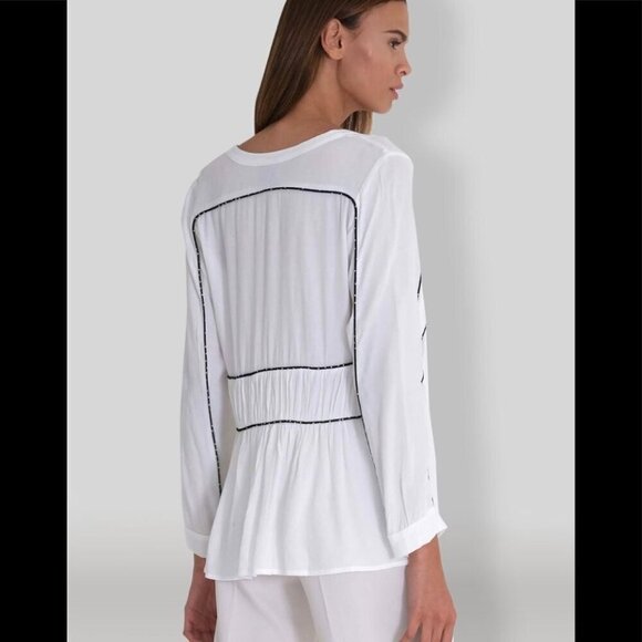 Muche et Muchette 1339b brandy pipped blouse medium - Picture 2 of 9